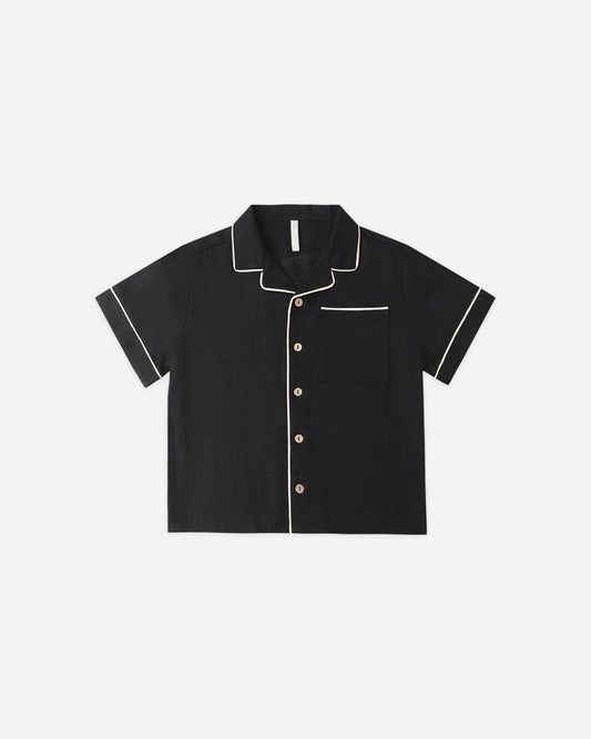 Lapel Clollared Shirt | Black | Rylee & Cru