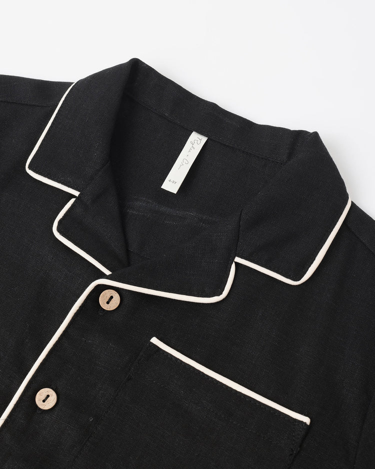 Lapel Clollared Shirt | Black | Rylee & Cru