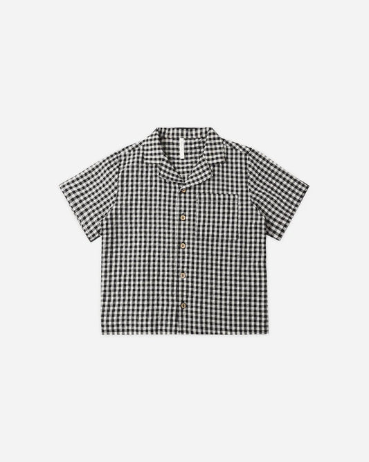 Lapel Clollared Shirt | Black Check | Rylee & Cru