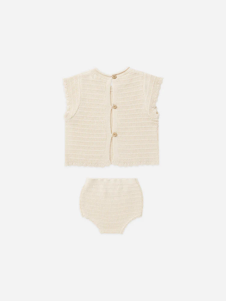 Scallop Knit Baby Set | Rylee + Cru | Natural