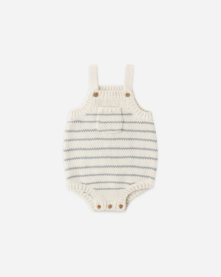 Ashton Knit Romper | Sea Green Stripe | Rylee & Cru