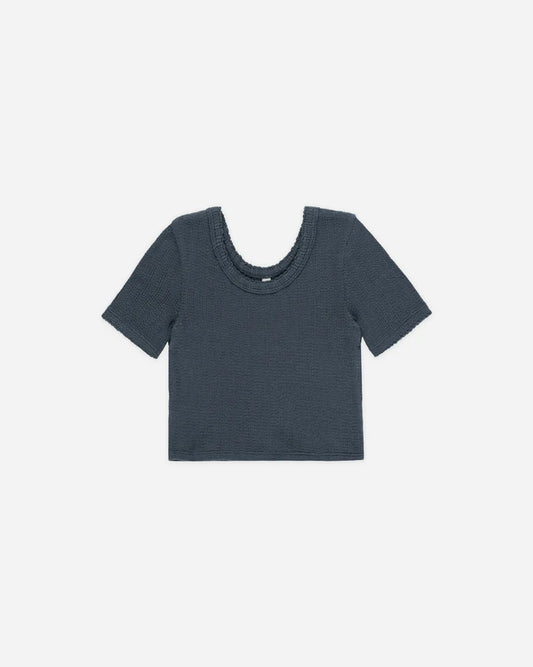 Scallop Tee | Indigo | Rylee & Cru