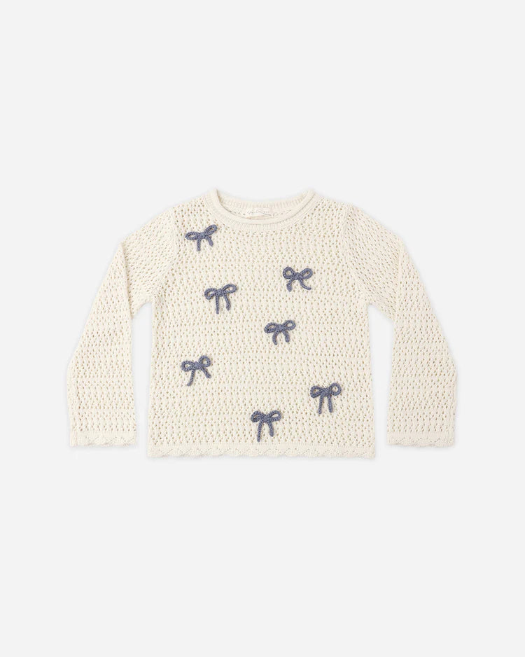 Crochet Knit Pullover | Bows | Rylee & Cru