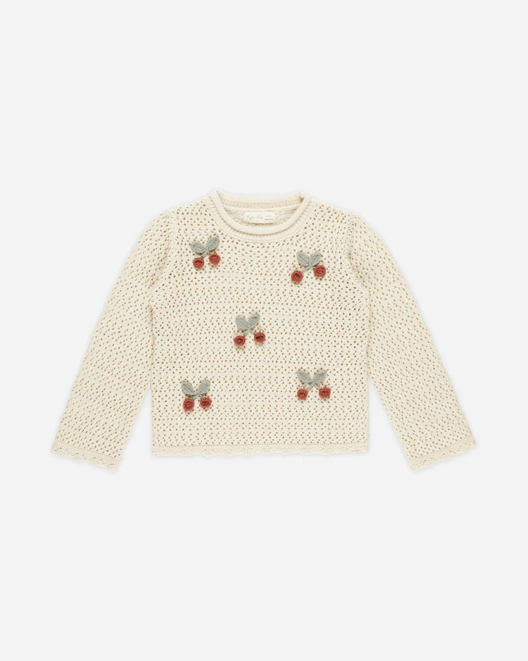 Crochet Knit Pullover | Cherries | Rylee & Cru