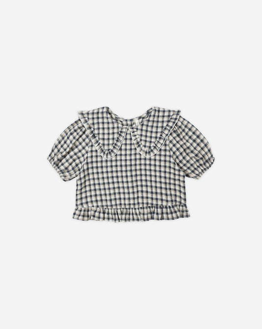 Prairie Blouse | Navy Check | Rylee & Cru