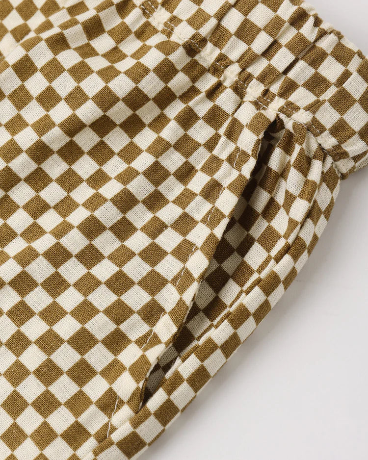 Perry Short | Ocre Check | Rylee & Cru