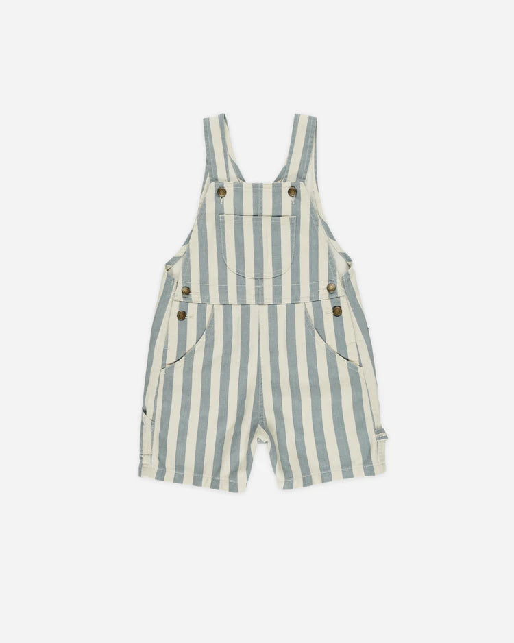 Denim Shortalls | Ocean Stripe | Rylee & Cru