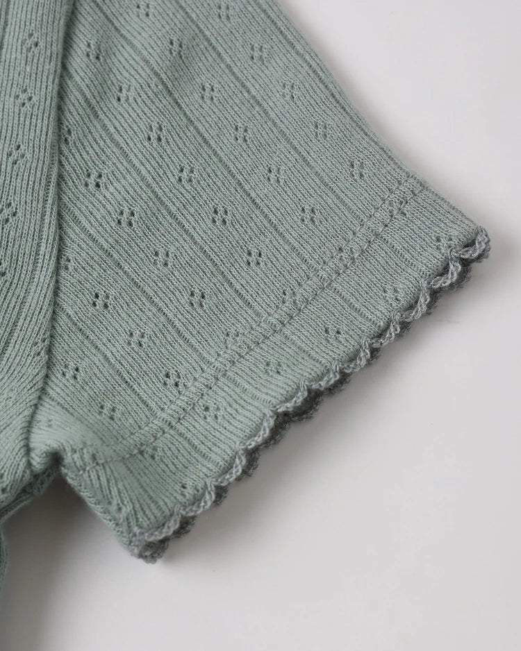 Pointelle Tee | Sea Green | Rylee & Cru