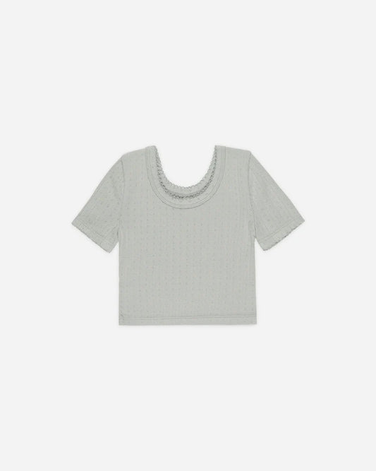Pointelle Tee | Seafoam | Rylee & Cru