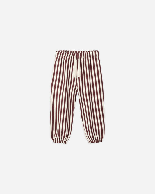 Relaxed Jogger | Burgundy Stripe | Rylee & Cru