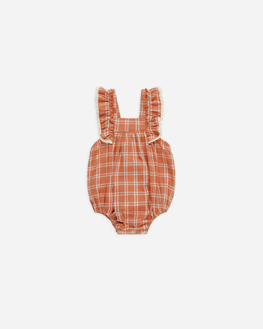 Maya Romper | Poppy Check | Rylee & Cru