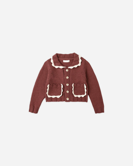 Collared Cardigan | Burgundy | Rylee & Cru