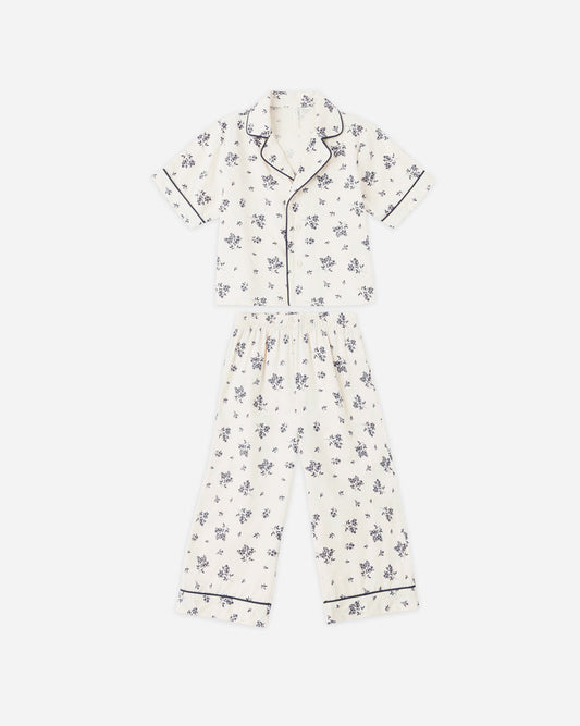 Woven Pajama Set | Blue Floral | Rylee & Cru