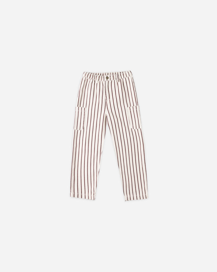 Relaxed Cargo Pant | Burgundy Pinstripe | Rylee & Cru