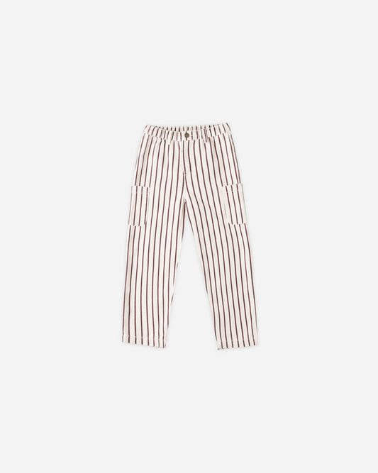 Relaxed Cargo Pant | Burgundy Pinstripe | Rylee & Cru