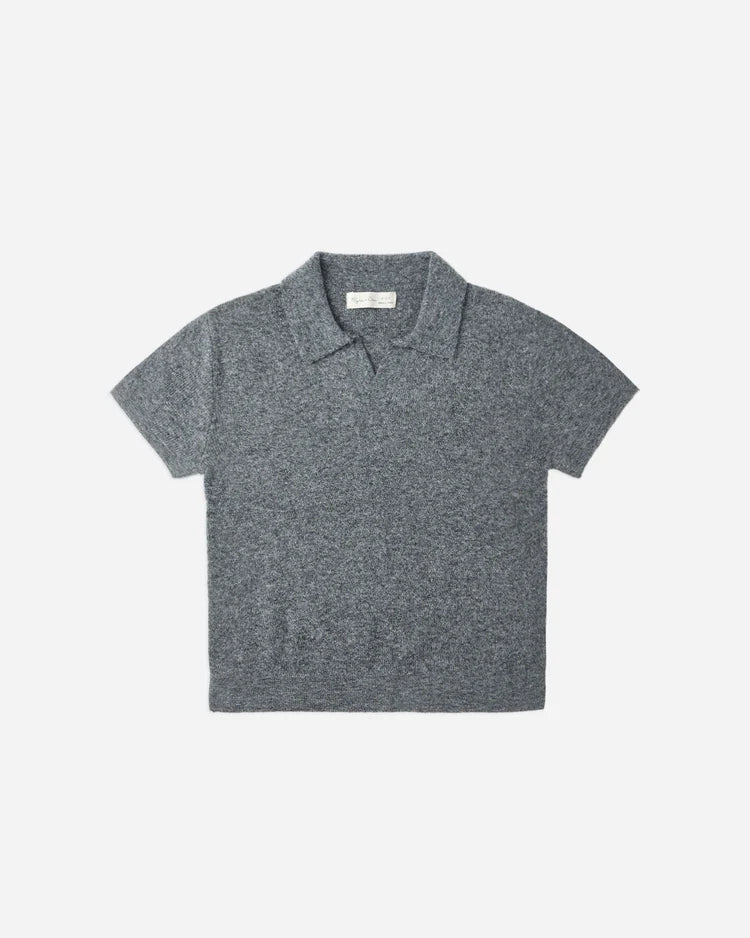 Knit Polo | Heathered Grey | Rylee & Cru