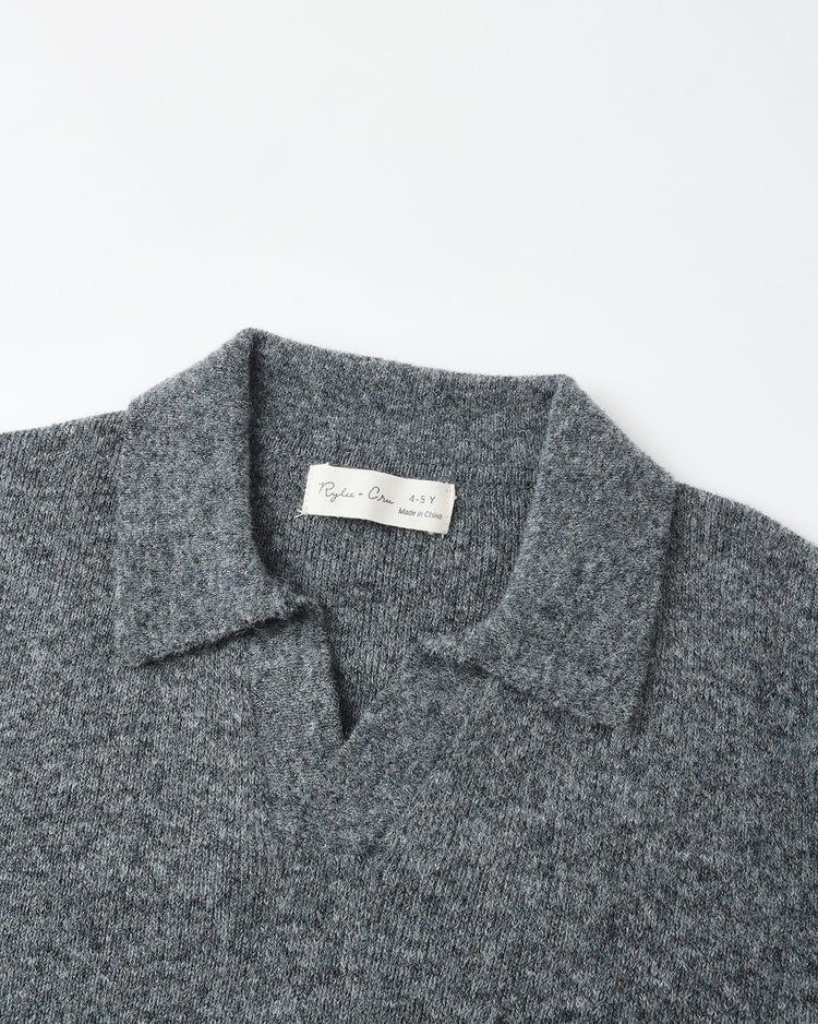 Knit Polo | Heathered Grey | Rylee & Cru