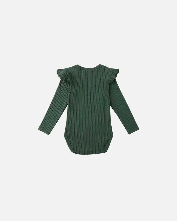 Shoulder Ruffle Bodysuit | Green | Rylee & Cru