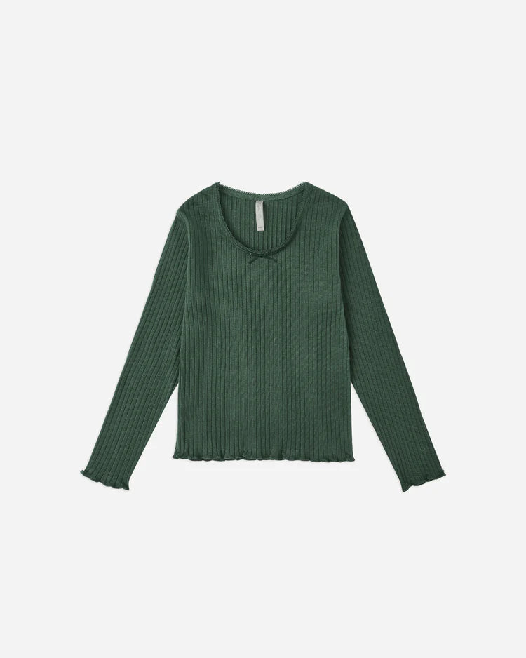 Ribbed Long Sleeve | Green | Rylee & Cru