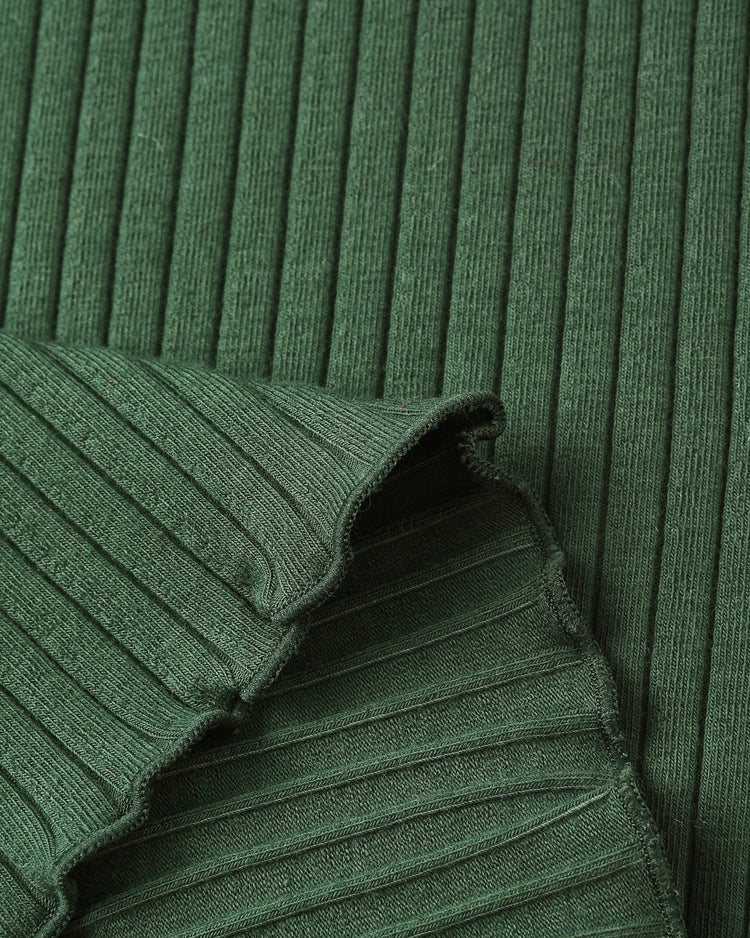 Ribbed Long Sleeve | Green | Rylee & Cru