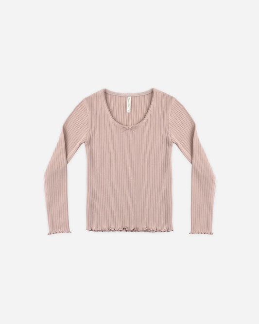 Ribbed Long Sleeve | Rosewood | Rylee & Cru