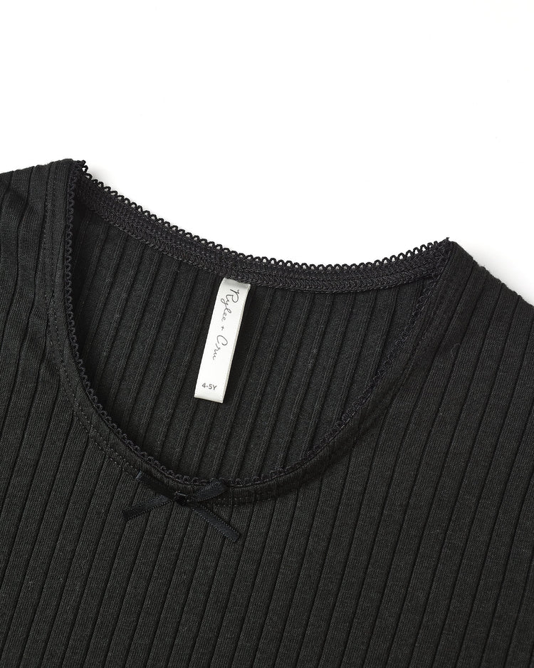Ribbed Long Sleeve | Black | Rylee & Cru