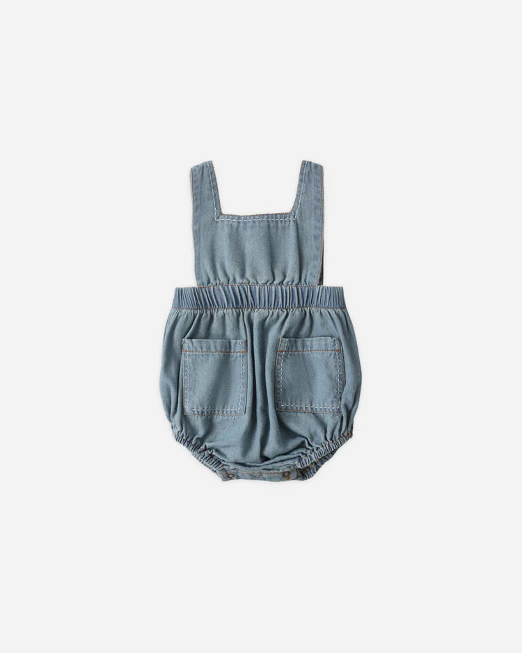 Denim Romper | Washed Blue | Rylee & Cru