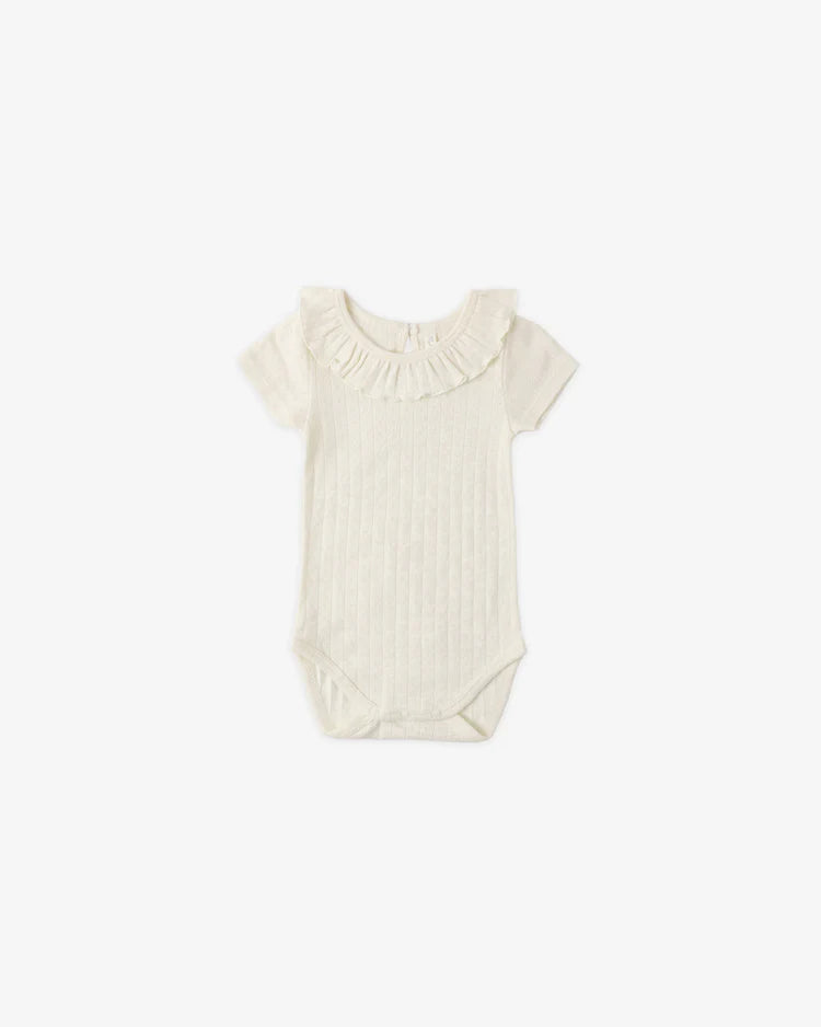 Ruffle Collar Bodysuit | Ivory | Rylee & Cru