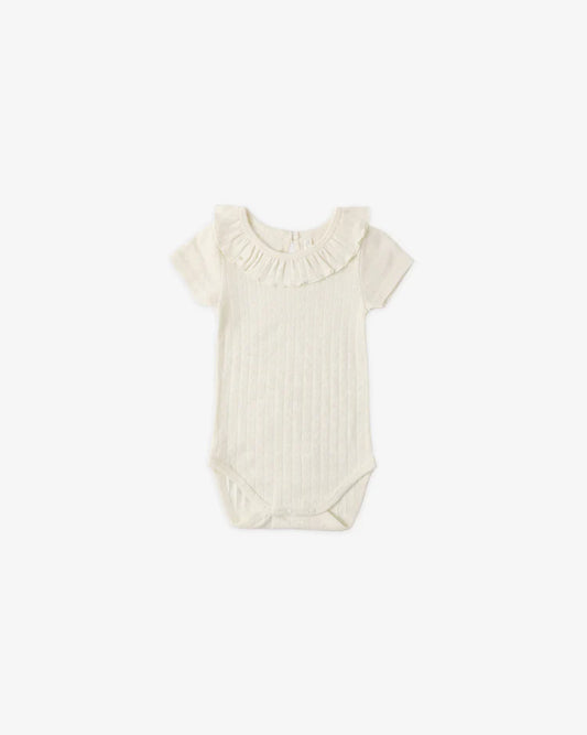 Ruffle Collar Bodysuit | Ivory | Rylee & Cru