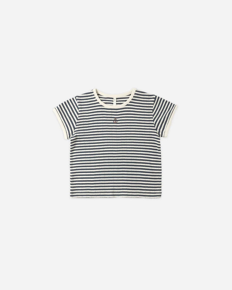 Pointelle Tee & Short Set | Navy Stripe | Rylee & Cru