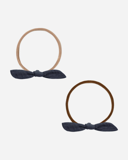 Little Knot Headband | Navy on Beige | Rylee & Cru