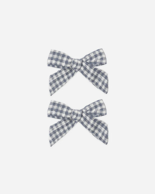 Bows, Set Of 2 | Marine Gingham | Rylee & Cru
