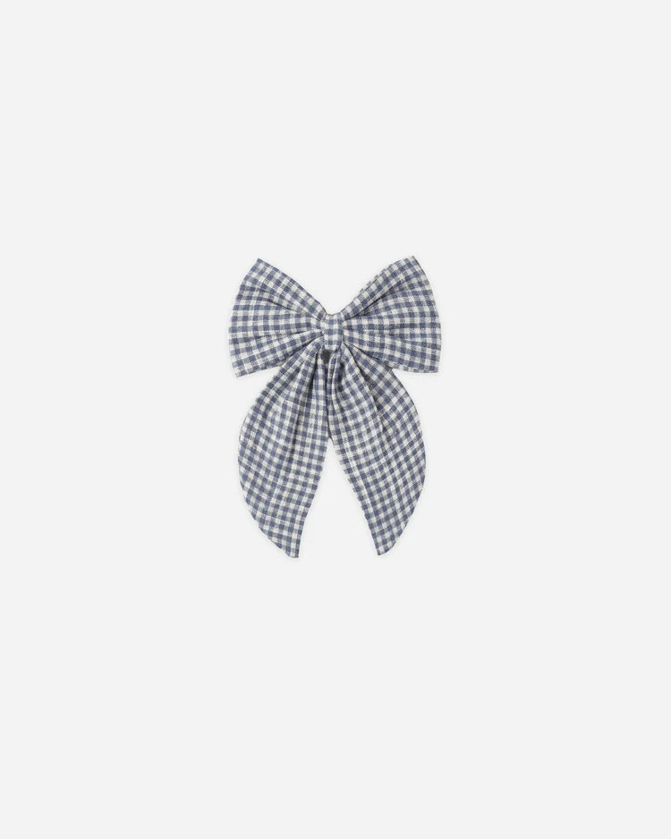 Oversized Bow | Marine Gingham | Rylee & Cru