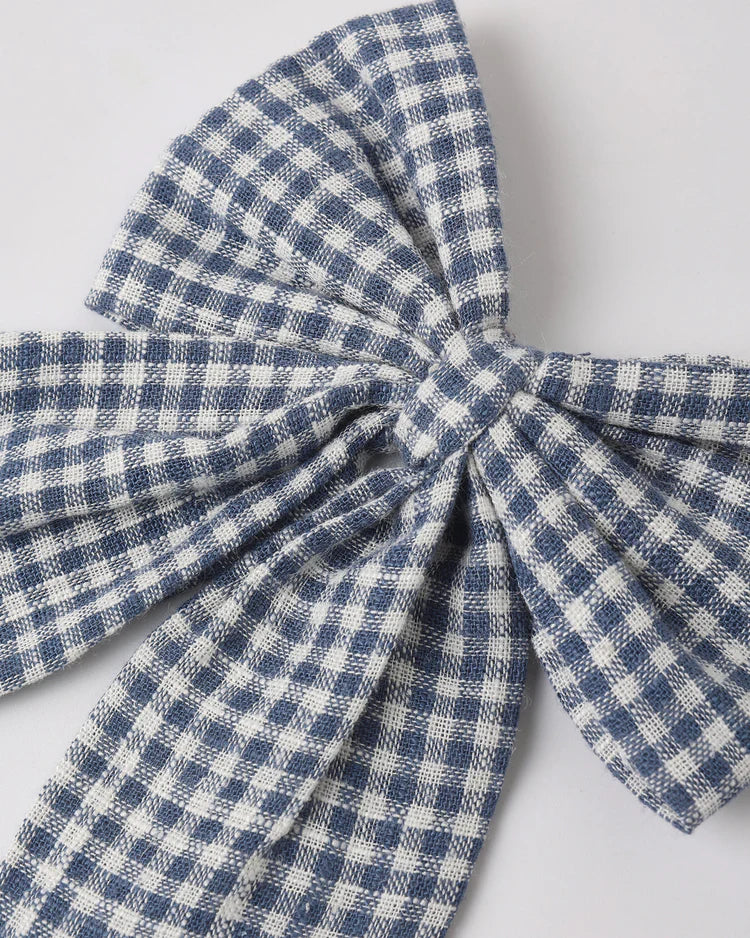 Oversized Bow | Marine Gingham | Rylee & Cru