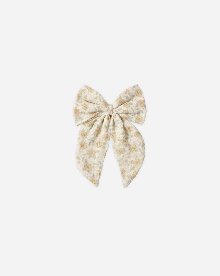 Oversized Bow | Yellow Floral | Rylee & Cru
