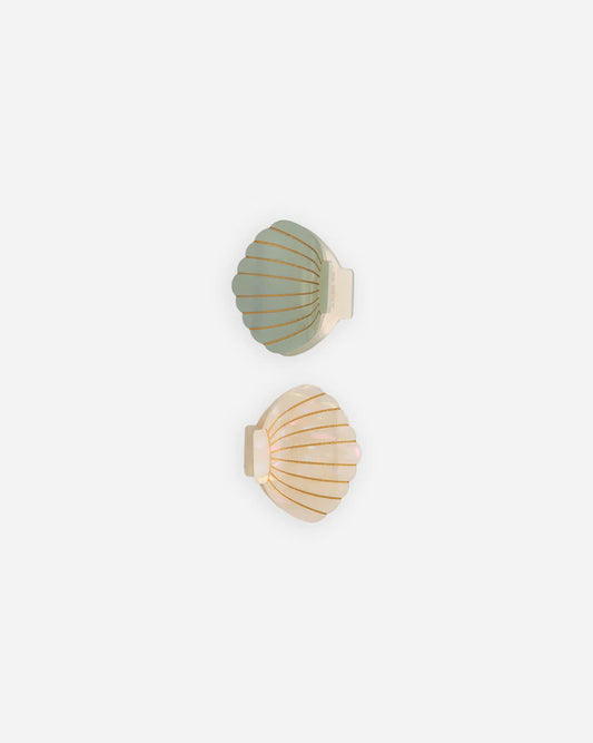 Shell Clip Set | Seafoam, Natural | Rylee & Cru