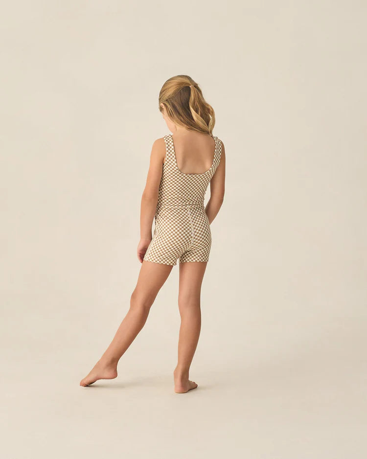 Malibu Bodysuit | Ocre Check | Rylee & Cru