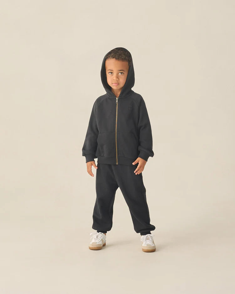 Zip Raglan Hoodie | Black | Rylee & Cru