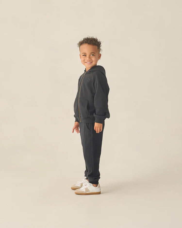 Zip Raglan Hoodie | Black | Rylee & Cru