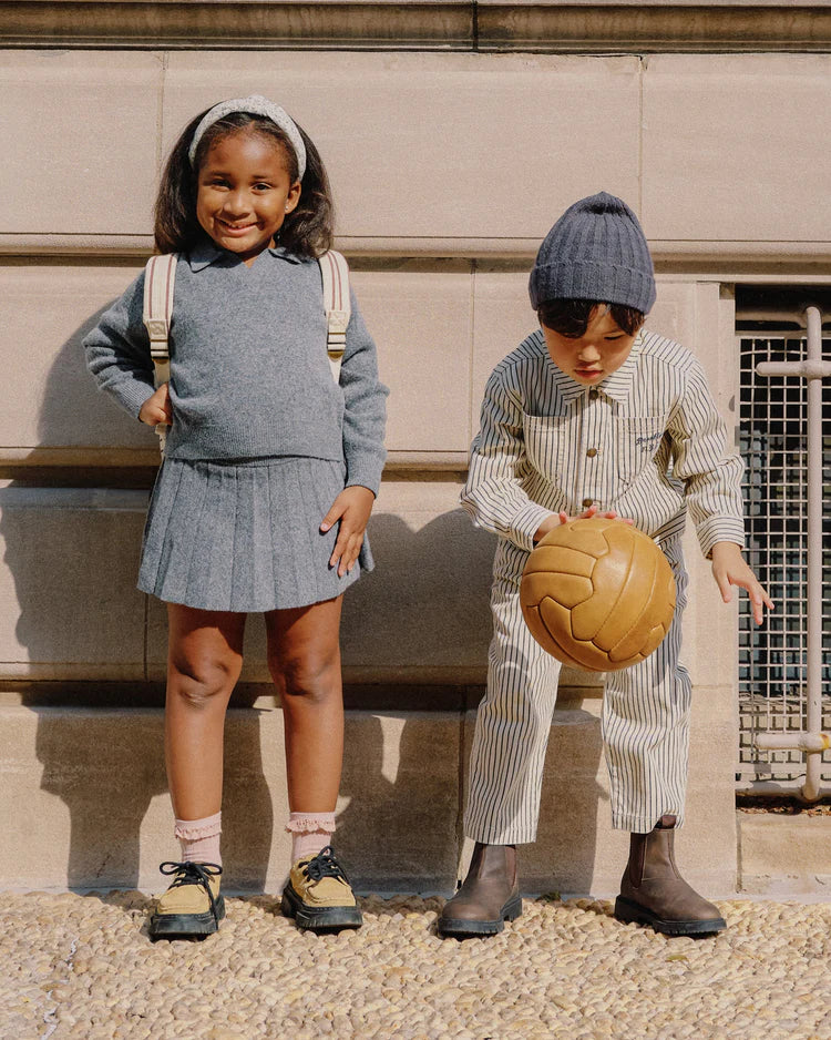 Knit Pleated Skirt | Heathered Grey | Rylee & Cru