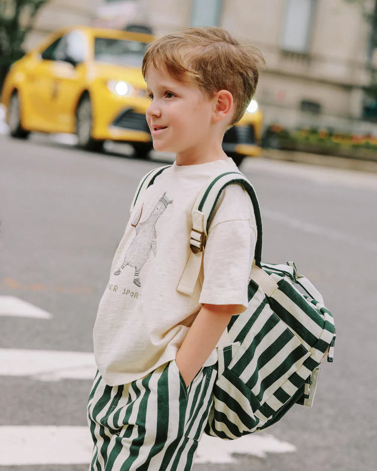 Mini Backpack | Green Stripe | Rylee & Cru