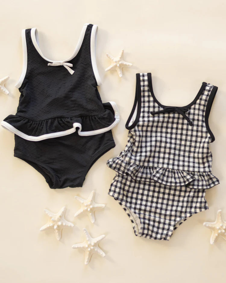Skirted One-Piece Swim | Black | Rylee & Cru