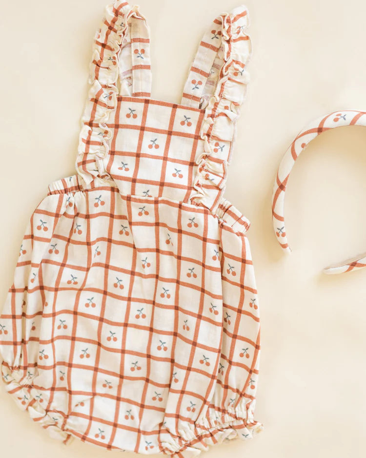 Chiara Romper | Cherry Check | Rylee & Cru