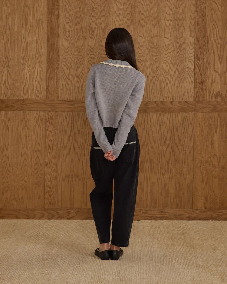 Collared Cardigan | Dusty Blue | Rylee & Cru