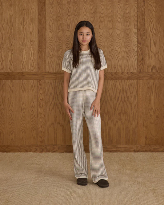 Knit Wide Leg | Dusty Blue Stripe | Rylee & Cru