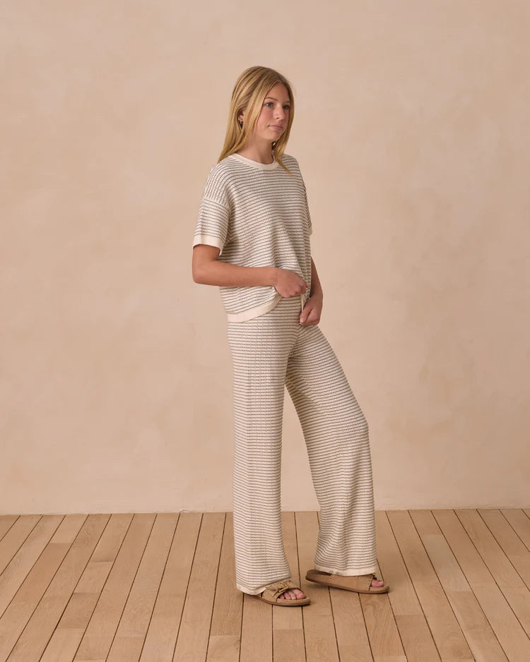 Teen Knit Wide Leg Pant | Sage Stripe | Rylee & Cru