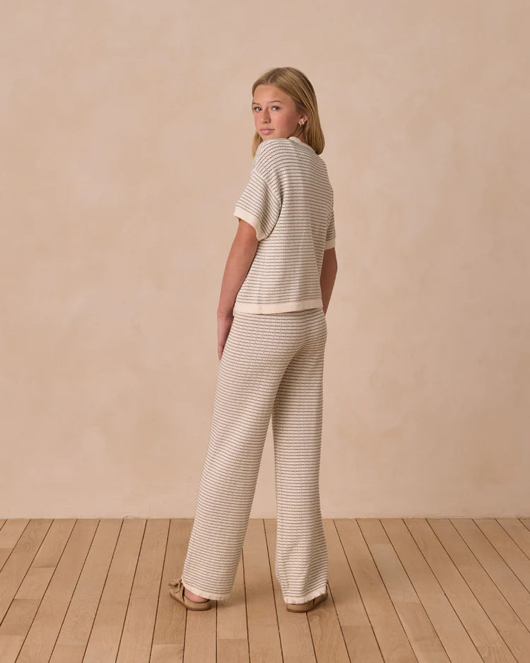 Teen Knit Wide Leg Pant | Sage Stripe | Rylee & Cru