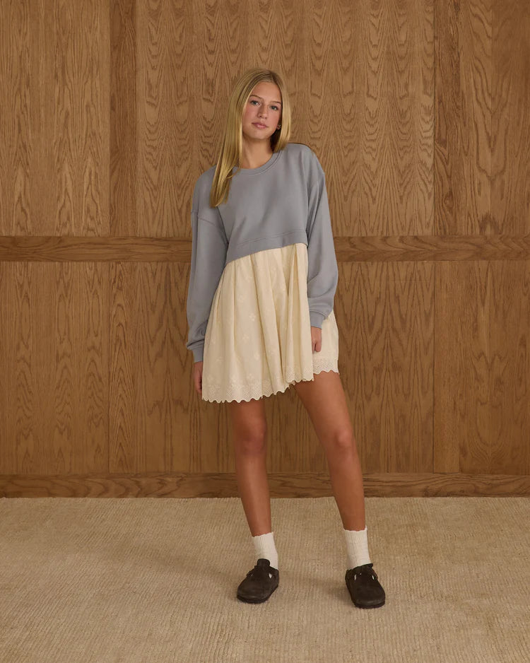 Sweatshirt Dress | Dusty Blue | Rylee & Cru