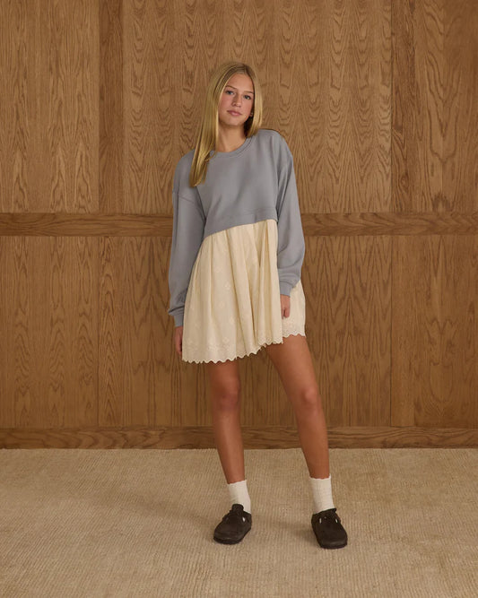 Sweatshirt Dress | Dusty Blue | Rylee & Cru