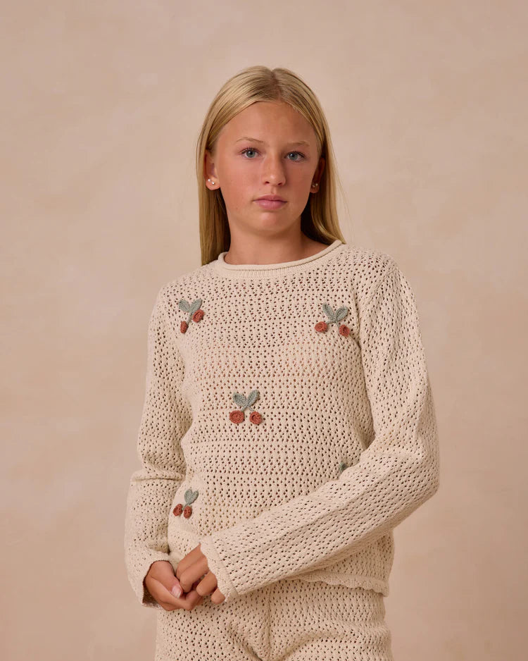 Teen Crochet Knit Pullover | Cherries | Rylee & Cru